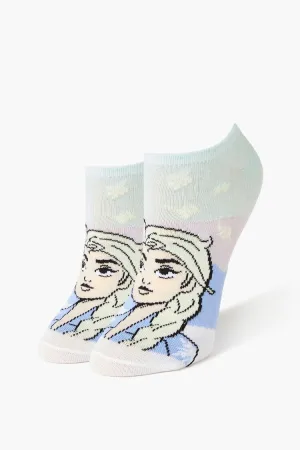 Forever 21 Women's Frozen Elsa Ankle Socks Blue/Multi Forever 21