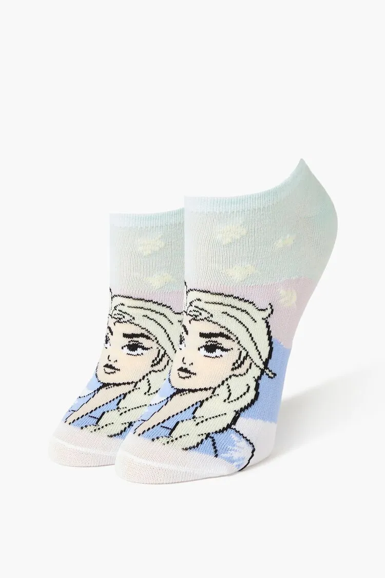 Forever 21 Women's Frozen Elsa Ankle Socks Blue/Multi Forever 21