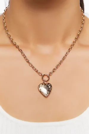Forever 21 Women's Heart Pendant Necklace Gold Forever 21