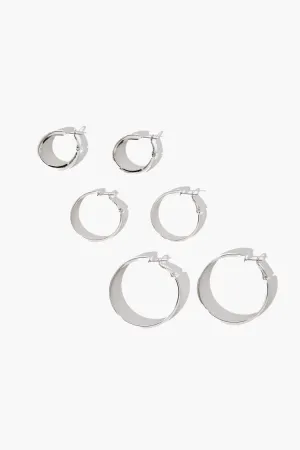 Forever 21 Women's High-Polish Hoop Earring Set Silver Forever 21
