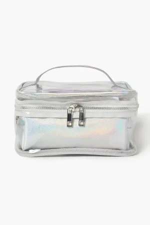 Forever 21 Women's Iridescent Makeup Bag Travel Set Blue/Multi Forever 21