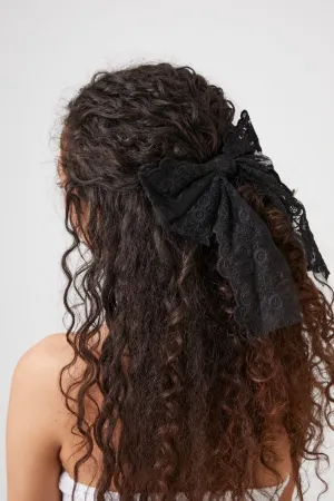 Forever 21 Women's Lace Bow Hair Barrette Black Forever 21