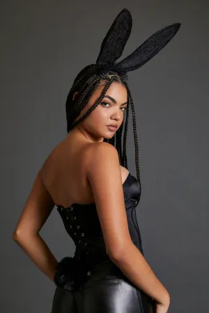 Forever 21 Women's Lace Bunny Ear Costume Headband Black/Multi Forever 21