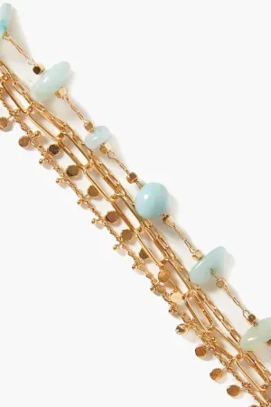 Forever 21 Women's Layered Faux Stone Bracelet Gold/Blue Forever 21