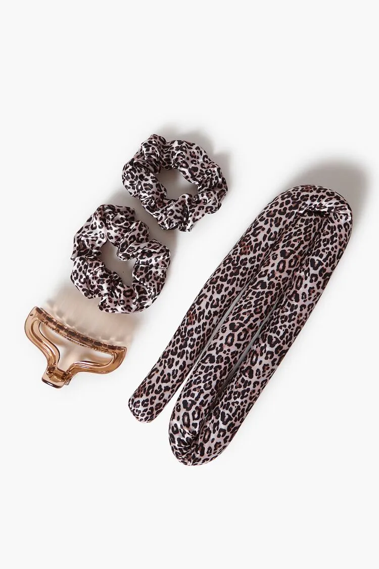 Forever 21 Women's Leopard Print Heatless Curling Rod Set Black/Multi Forever 21