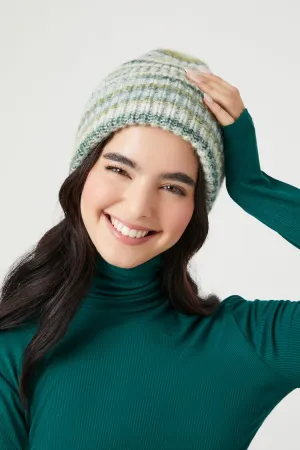 Forever 21 Women's Marled Rib-Knit Beanie Green/Multi Forever 21