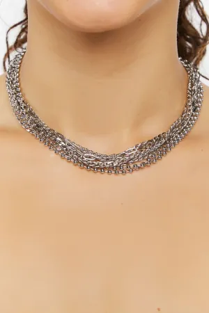 Forever 21 Women's Multi-Chain Layered Necklace Silver Forever 21