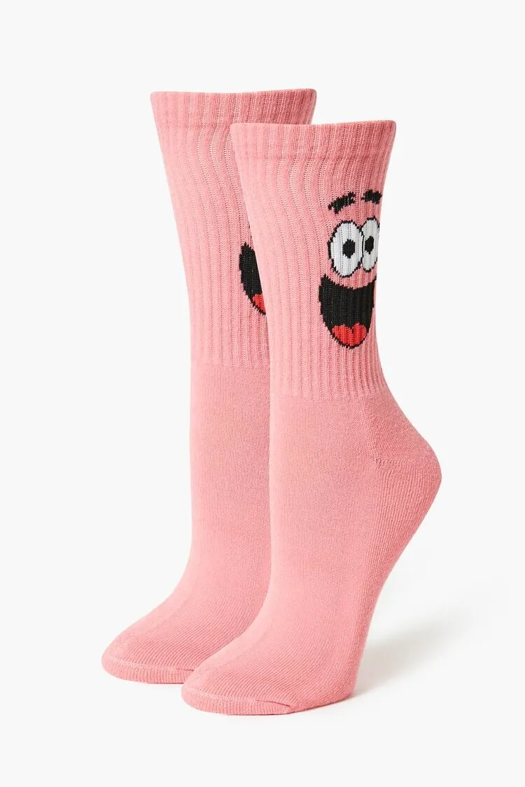 Forever 21 Women's Patrick Star Crew Socks Pink/Multi Forever 21