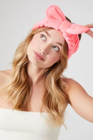Forever 21 Women's Plush Bow Headwrap Hot Pink Forever 21
