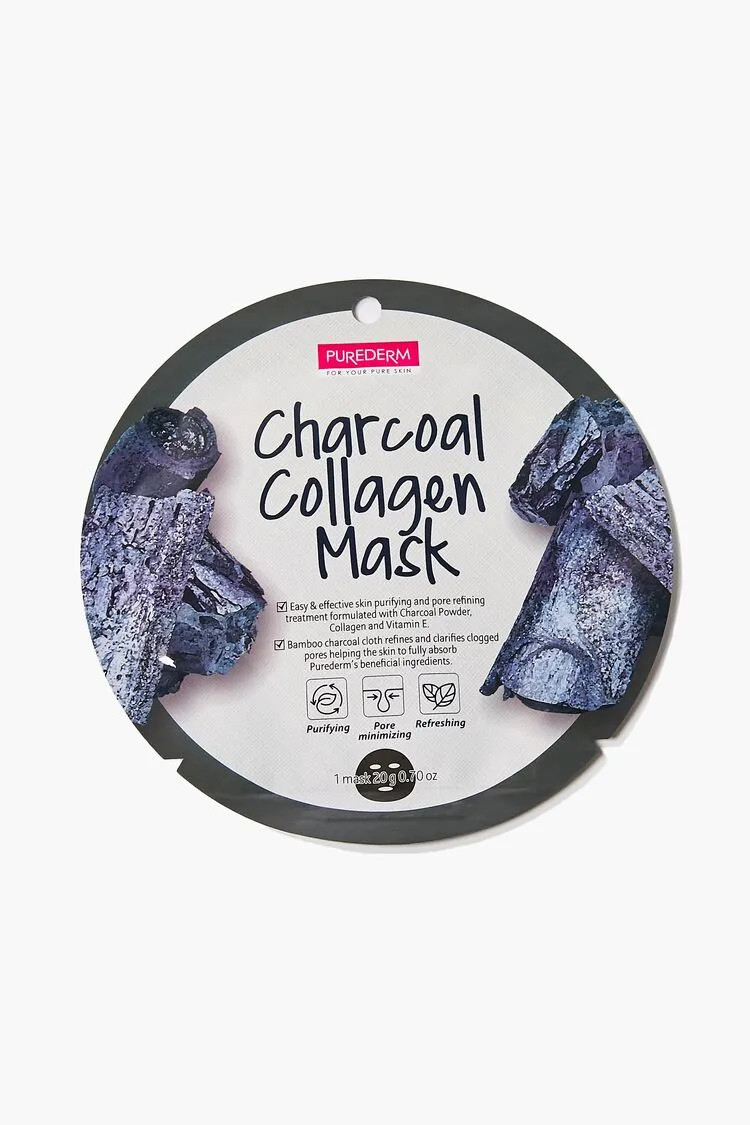Forever 21 Women's Purederm Charcoal Collagen Face Mask Green Forever 21