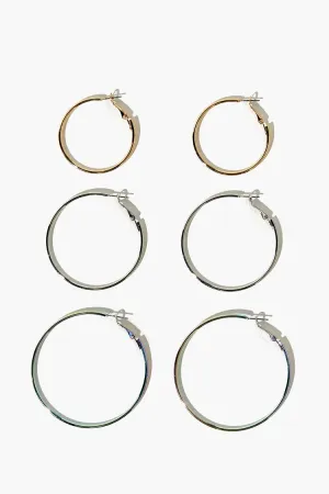 Forever 21 Women's Rainbow Hoop Earring Set Gold/Silver Forever 21