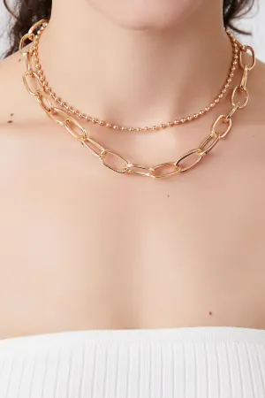 Forever 21 Women's Recycled Metals Layered Choker Necklace Gold Forever 21
