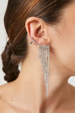 Forever 21 Women's Rhinestone Duster Ear Cuff Silver/Clear Forever 21