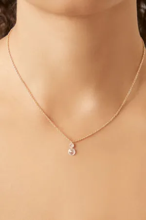 Forever 21 Women's Rhinestone Pendant Necklace Clear/Gold Forever 21