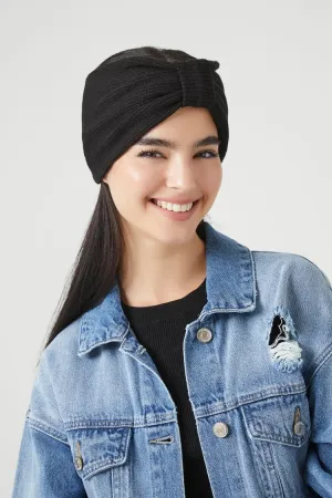 Forever 21 Women's Ribbed Knit Bow Headwrap Black Forever 21