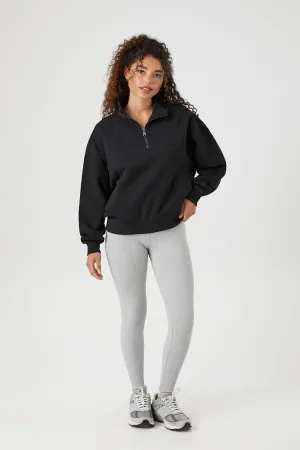 Forever 21 Women's Ribbed Mid-Rise Ankle Leggings Heather Grey Forever 21