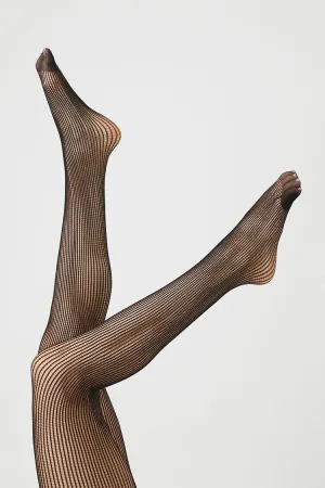 Forever 21 Women's Sheer Pinstriped Tights Black Forever 21