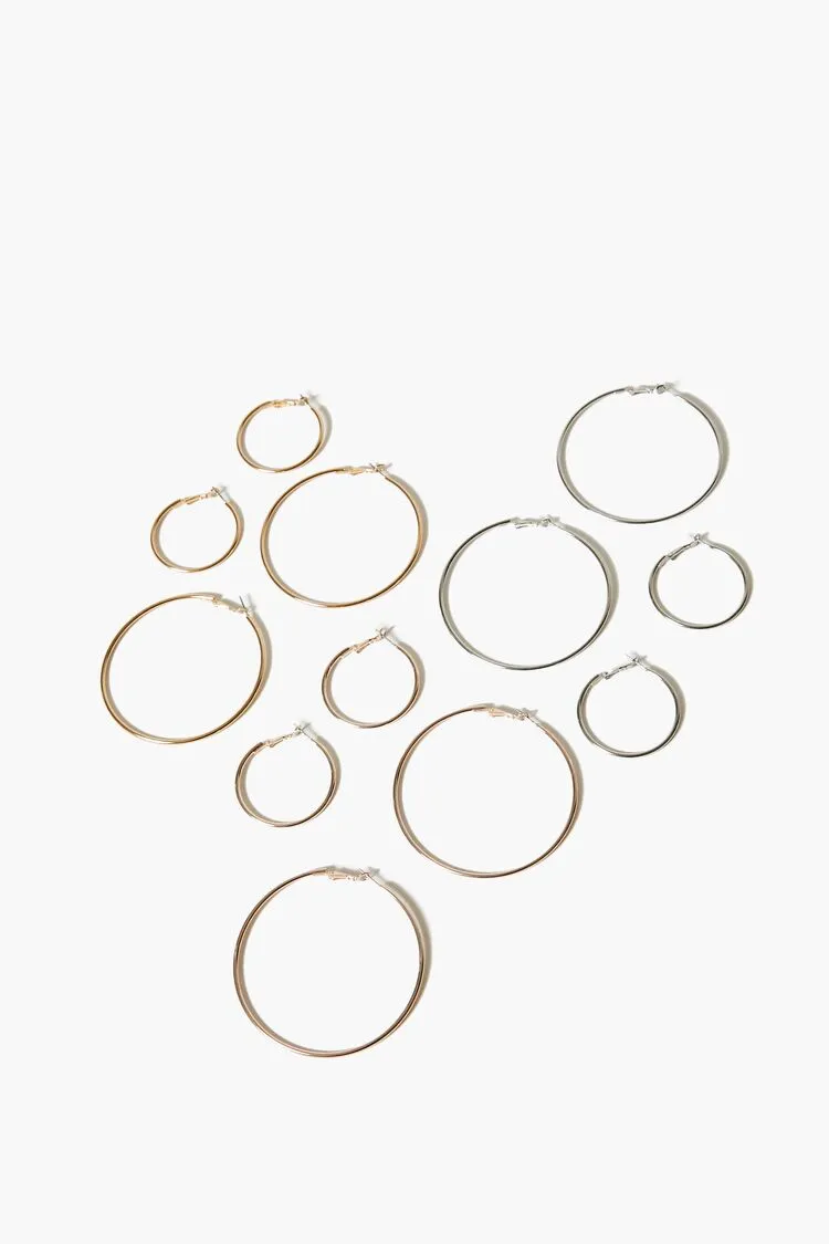 Forever 21 Women's Smooth Hoop Earring Set Gold/Silver Forever 21