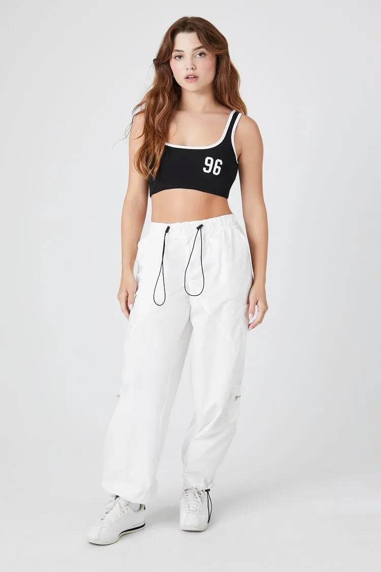 Forever 21 Women's Toggle Drawstring Poplin Joggers Ivory Forever 21