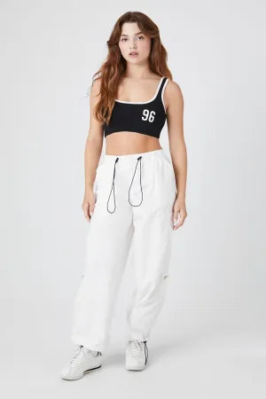 Forever 21 Women's Toggle Drawstring Poplin Joggers Ivory Forever 21