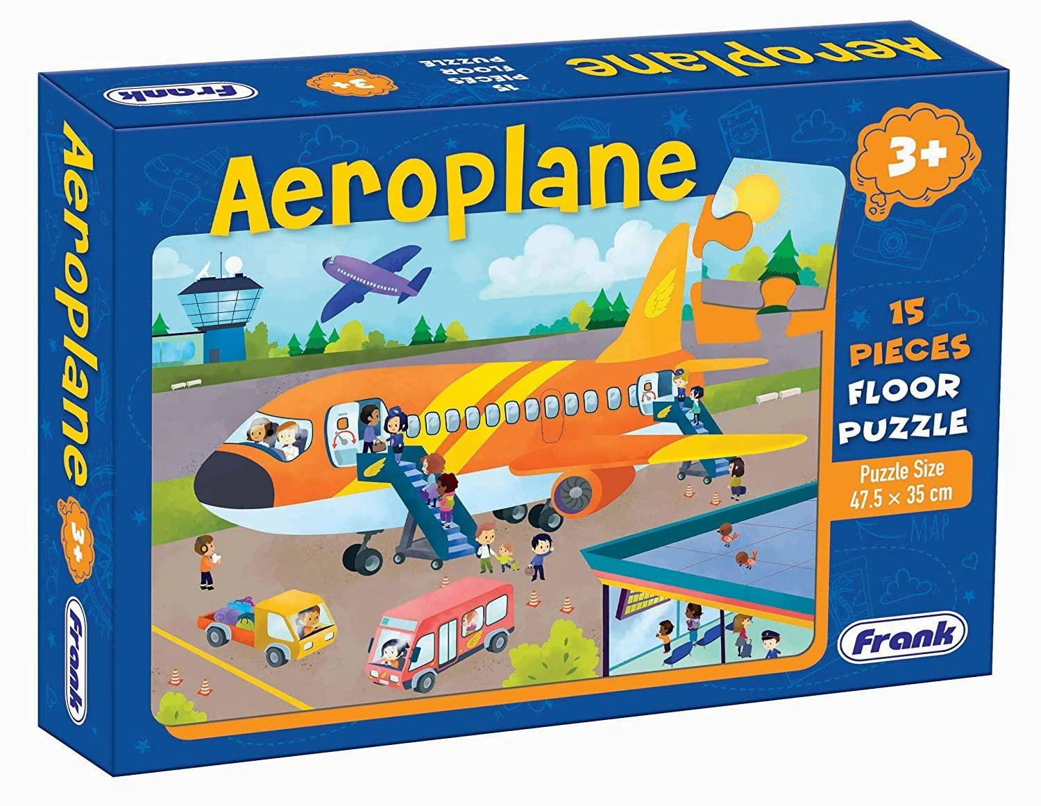 Frank Aeroplane 15 Pieces Floor Puzzle for 3 Year Old Kids and Above