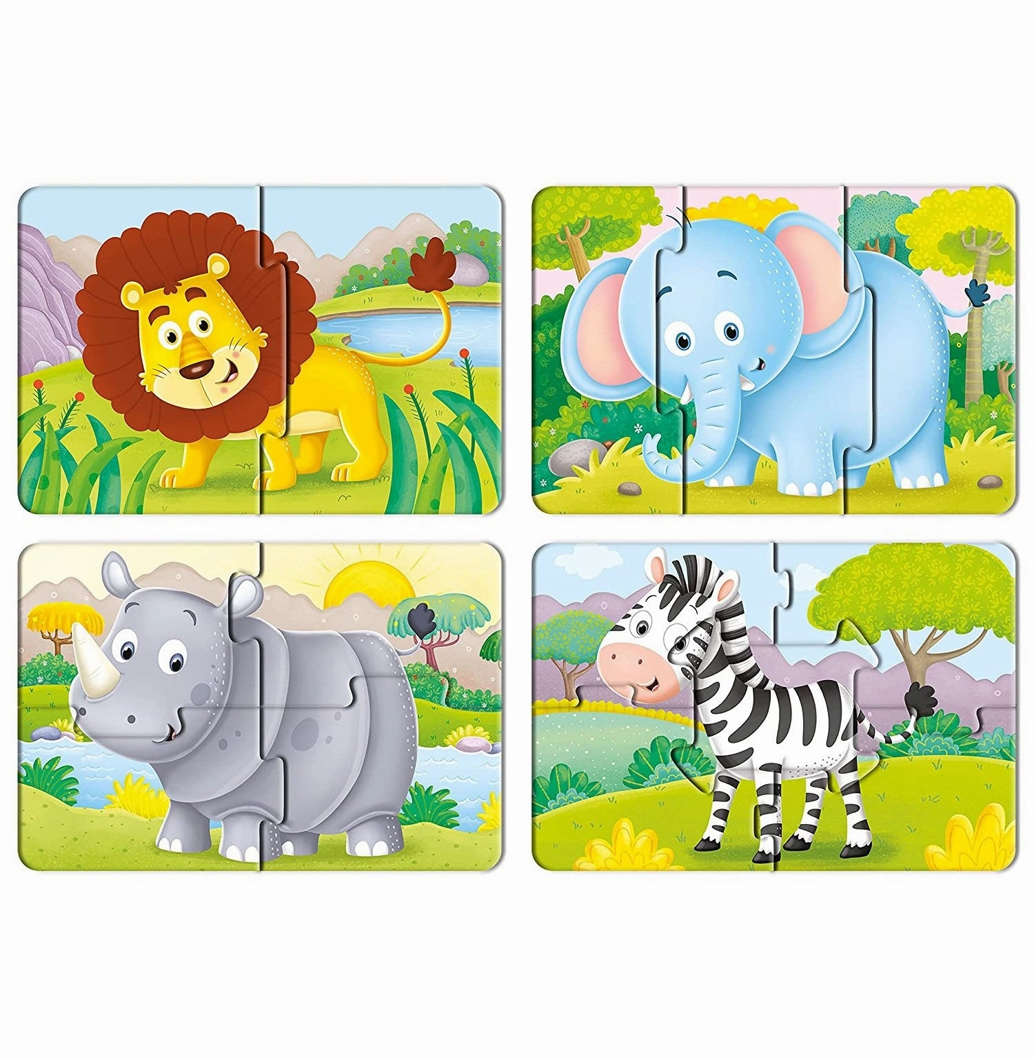 Frank Animals Early Puzzles Safari Adventures  Set Of 4