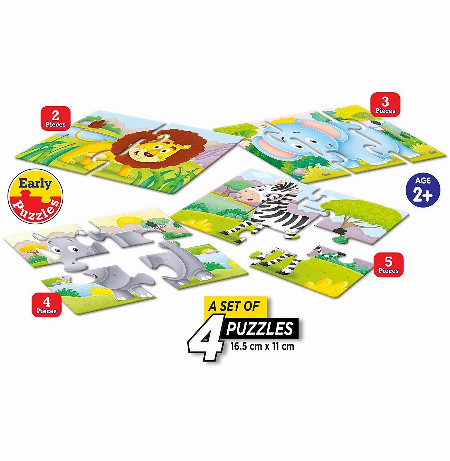 Frank Animals Early Puzzles Safari Adventures  Set Of 4