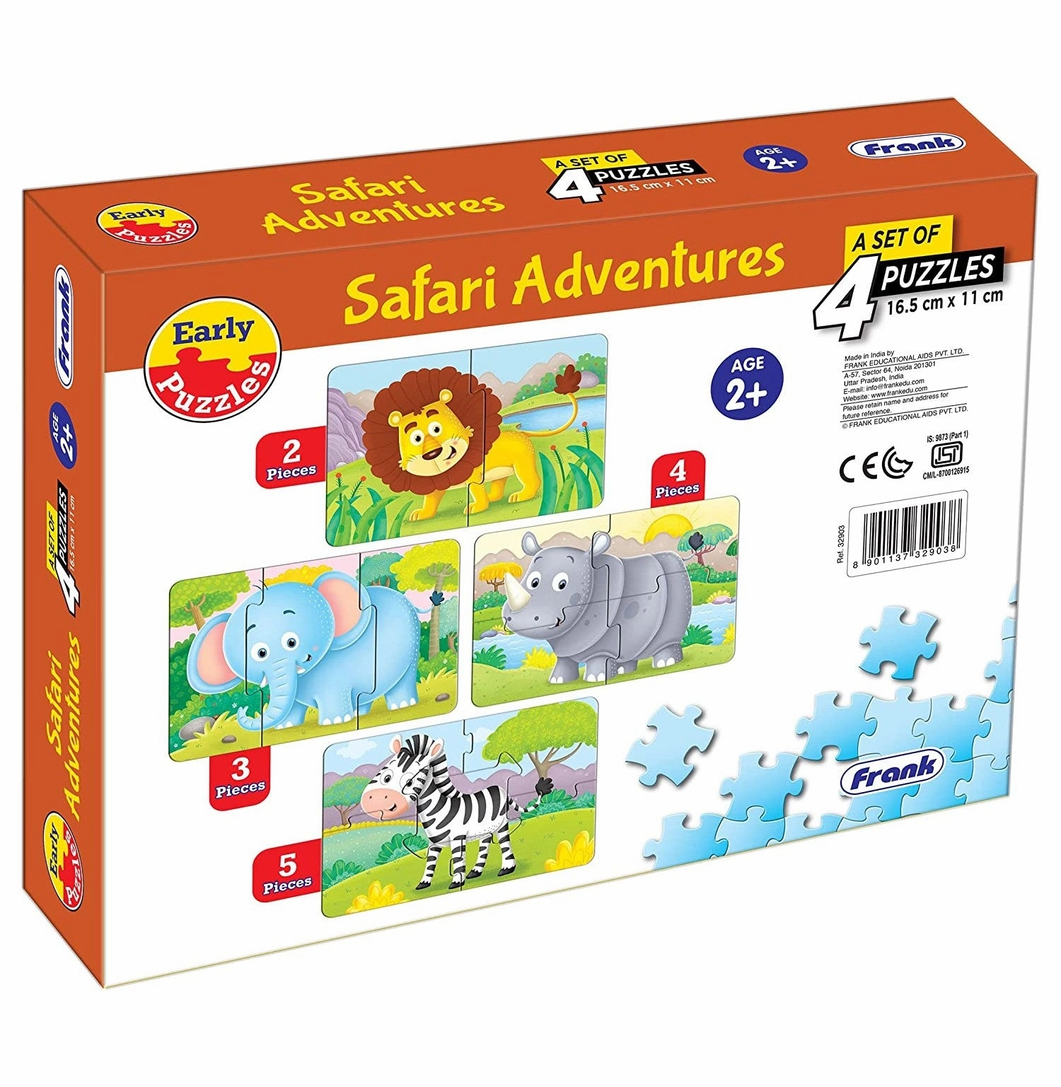 Frank Animals Early Puzzles Safari Adventures  Set Of 4