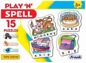 Frank Play Spell Puzzle 15 Self-Correcting Puzzles for Ages 3 & Above