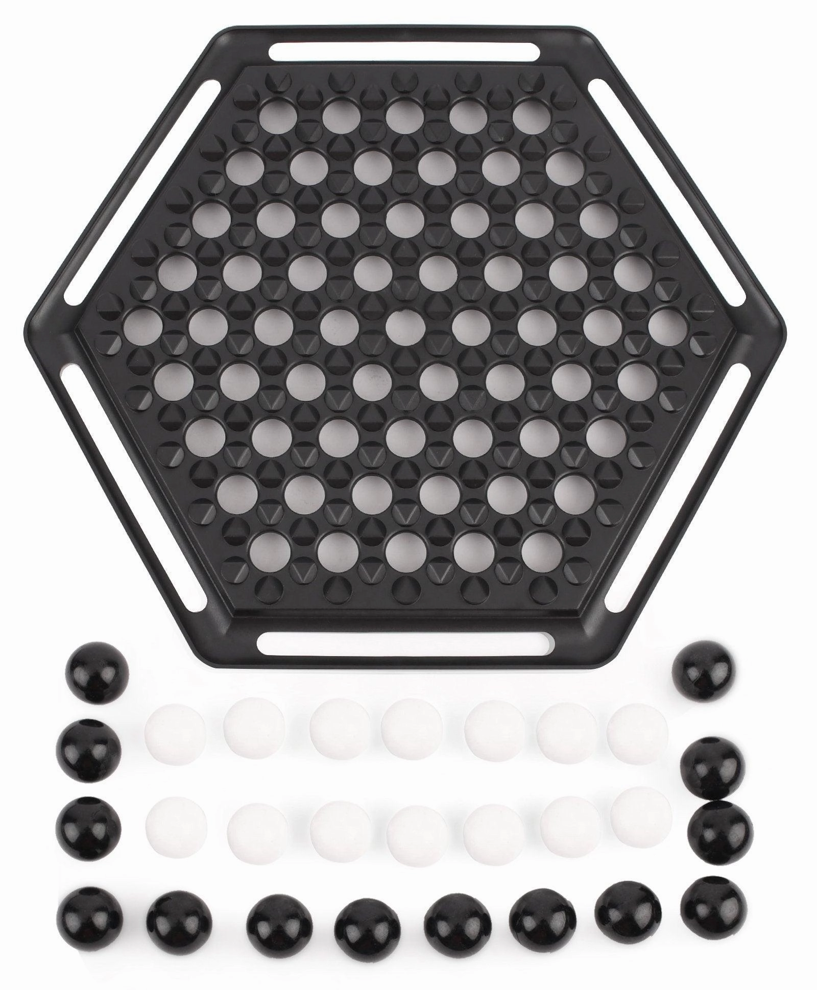 Funskool Abalone Strategical Hexagonal Board Game - Black And White