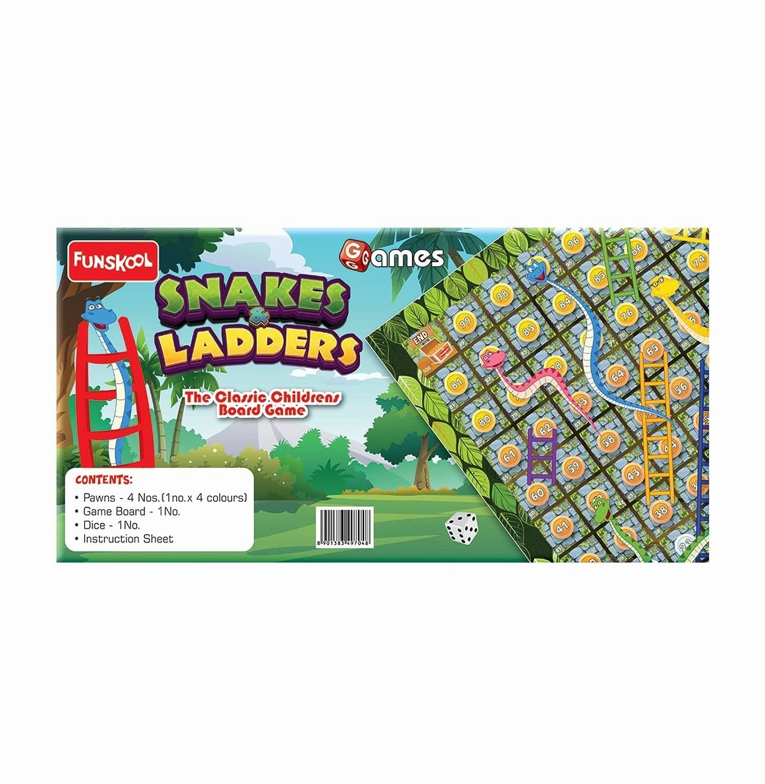 Funskool Games Snakes and Ladders,Multicolor