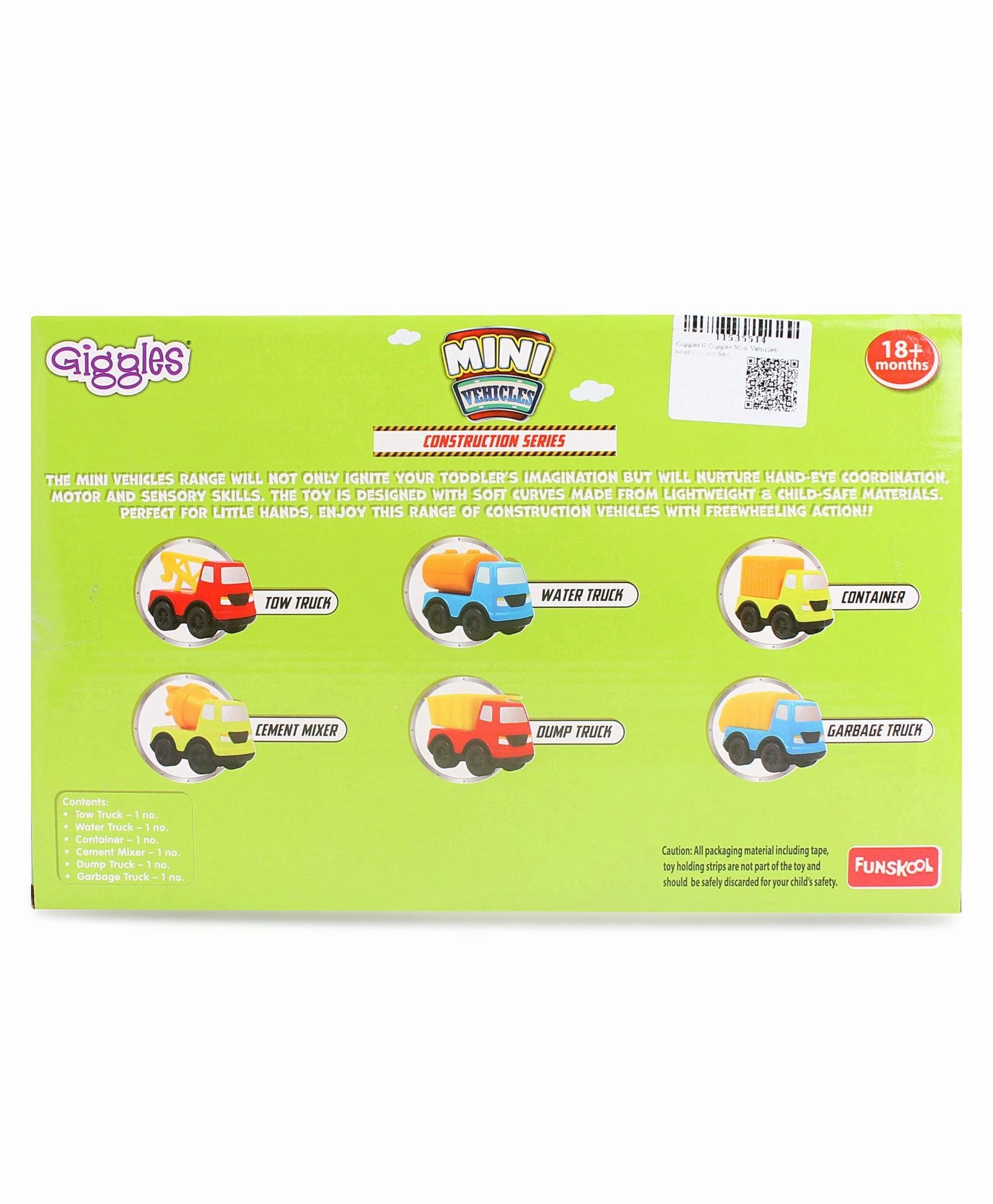 Funskool Giggles Mini Vehicle Construction Series Gift Pack of 6 for Ages 2 
