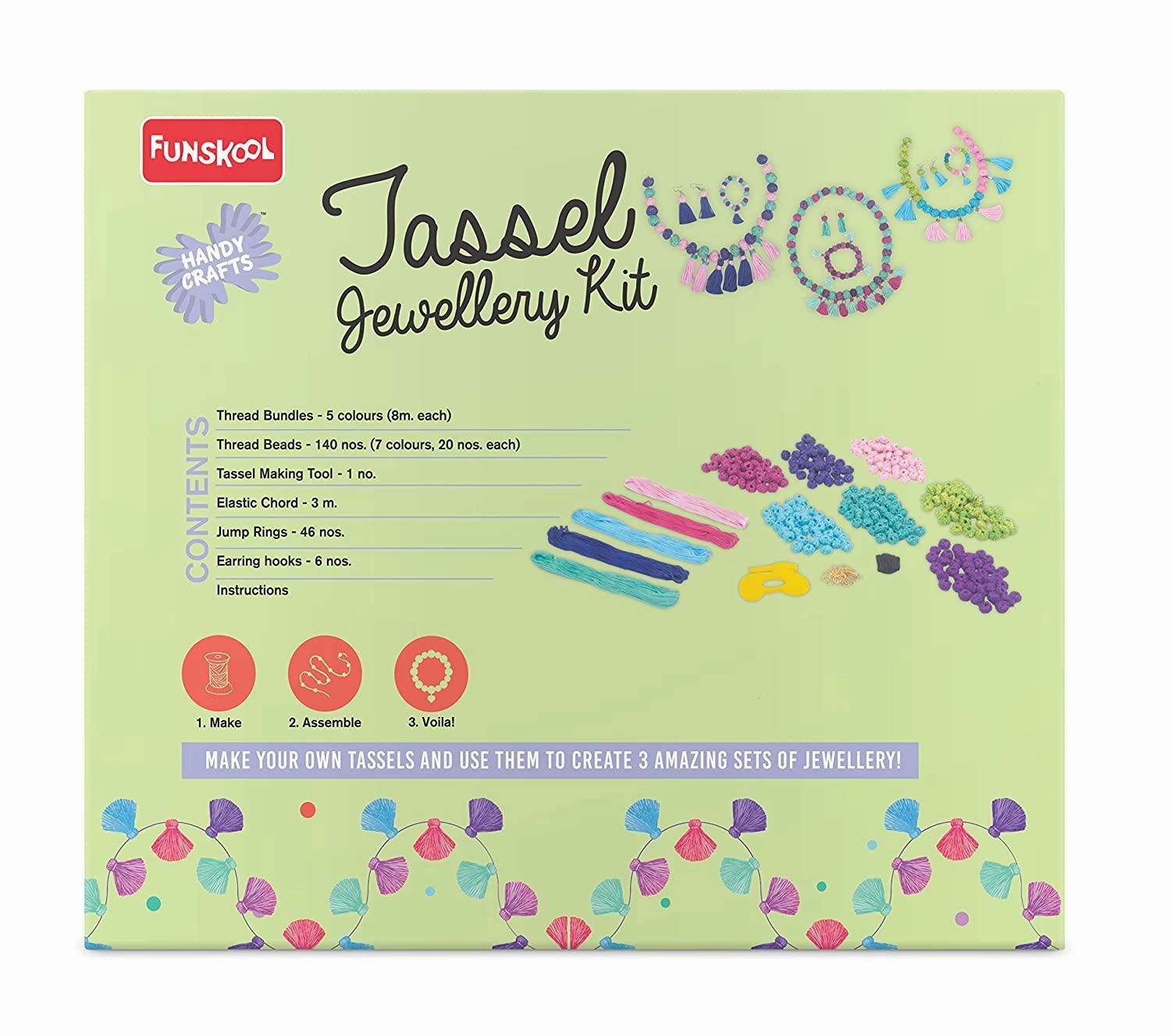 Funskool Handycrafts Tassel Jewellery - Jewellery Making Kits for Ages 7 