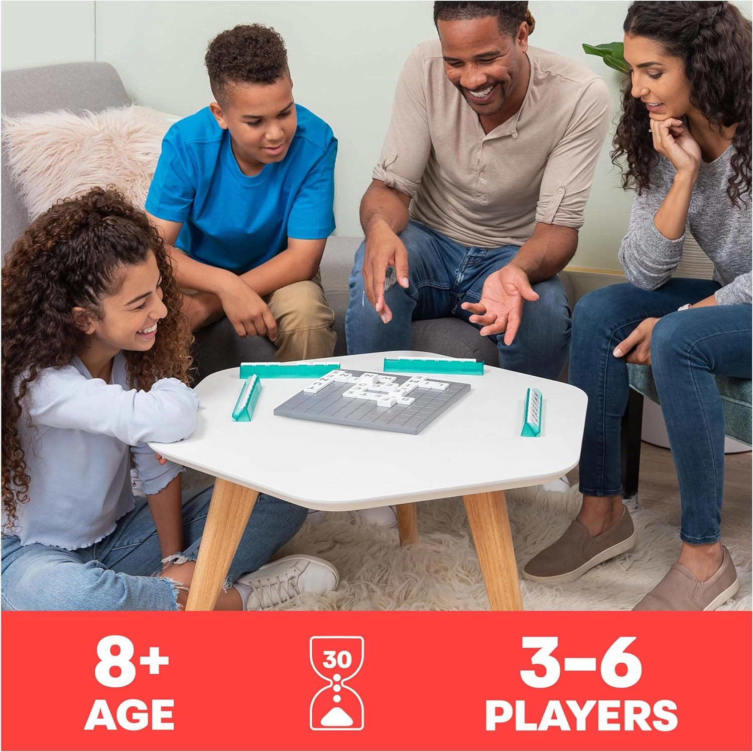 Funskool Upwords, Word Game with Stackable Letter Tiles & Rotating Game for Adults and Kids Ages 8 and Up