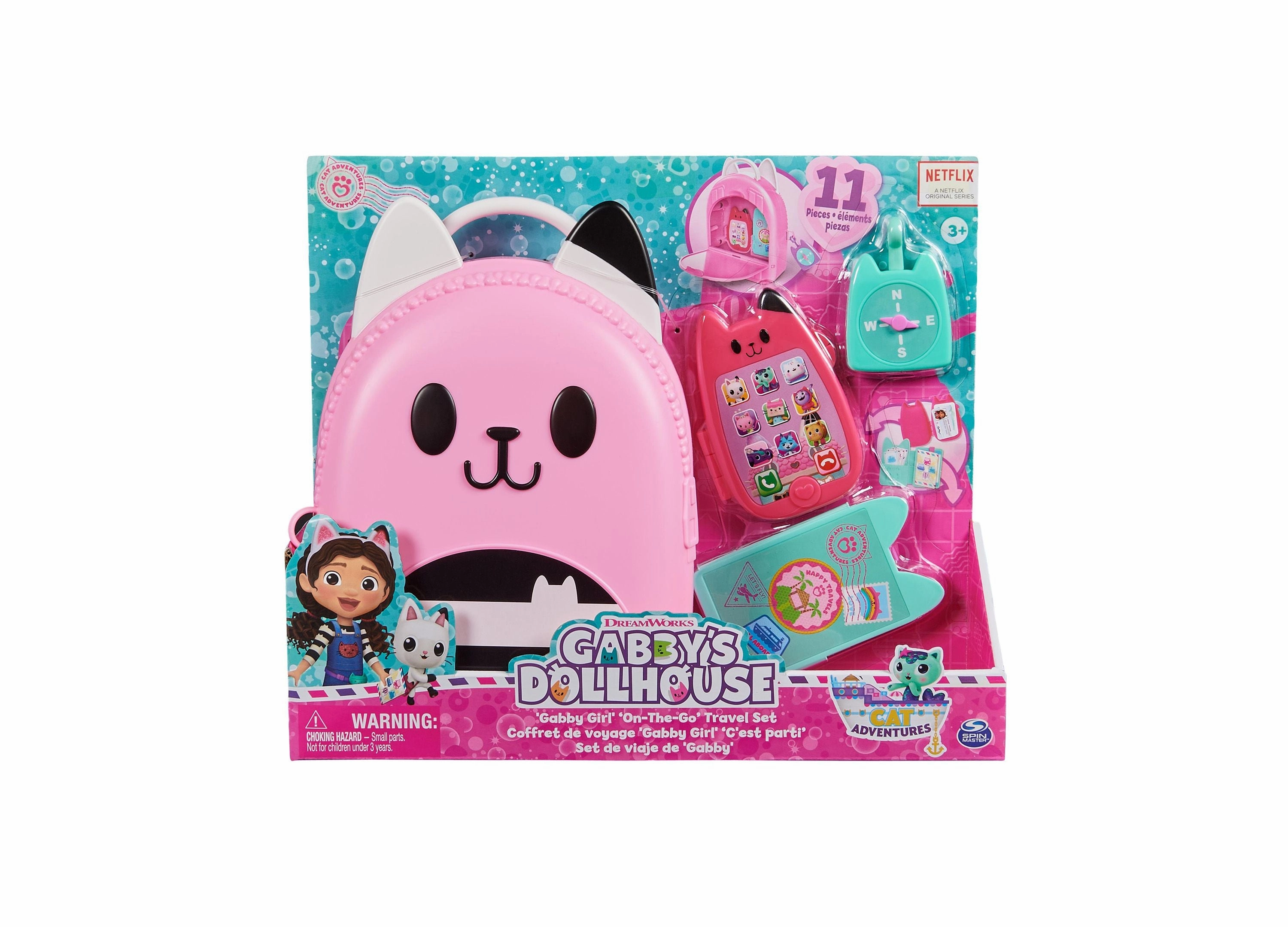Gabby's Dollhouse 11-Piece On-The-Go Travel Set - Pretend Play Adventure