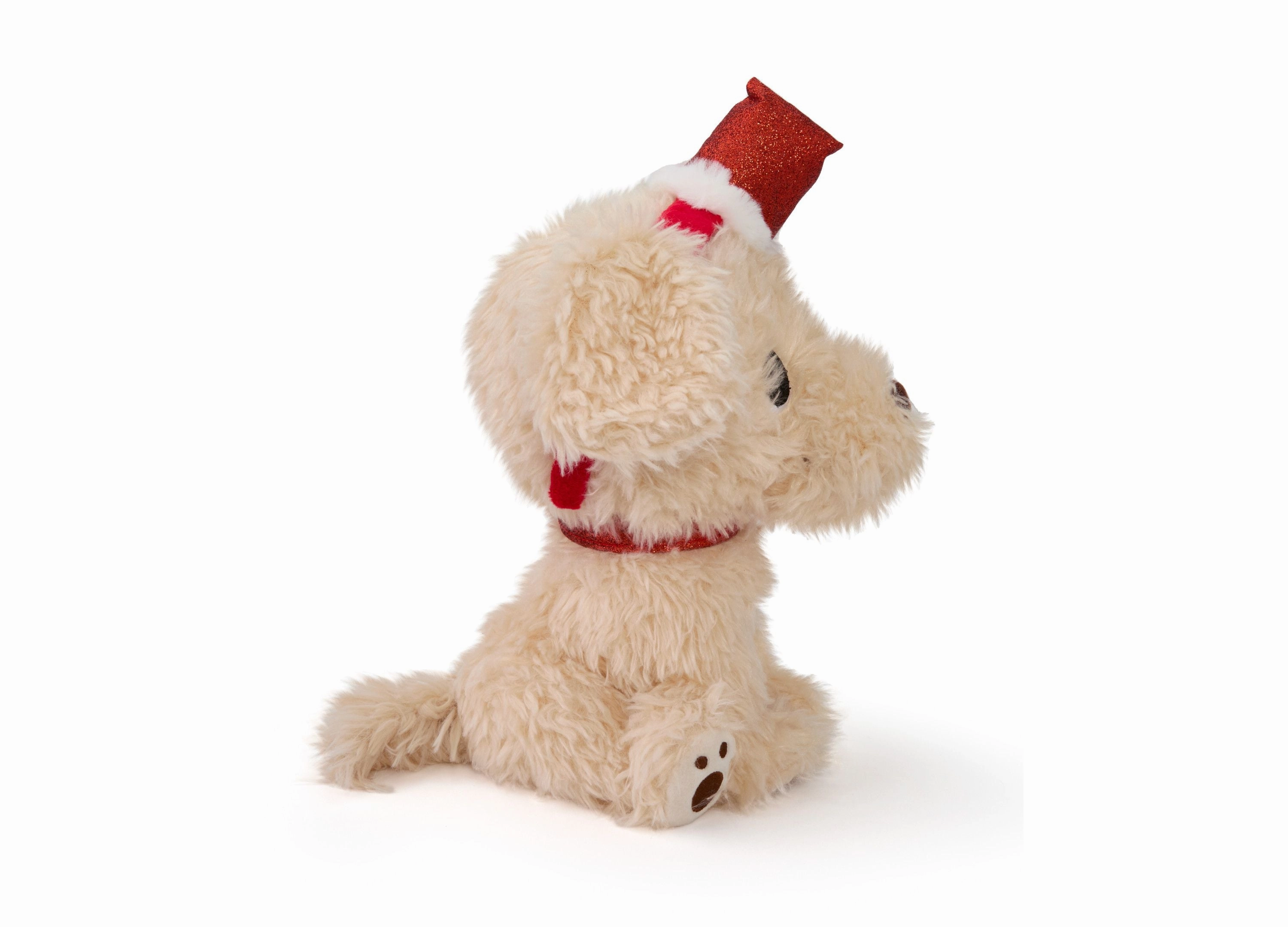Geoffrey's Toy Box 10 inch Golden Retriever Plush with Festive Christmas Hat