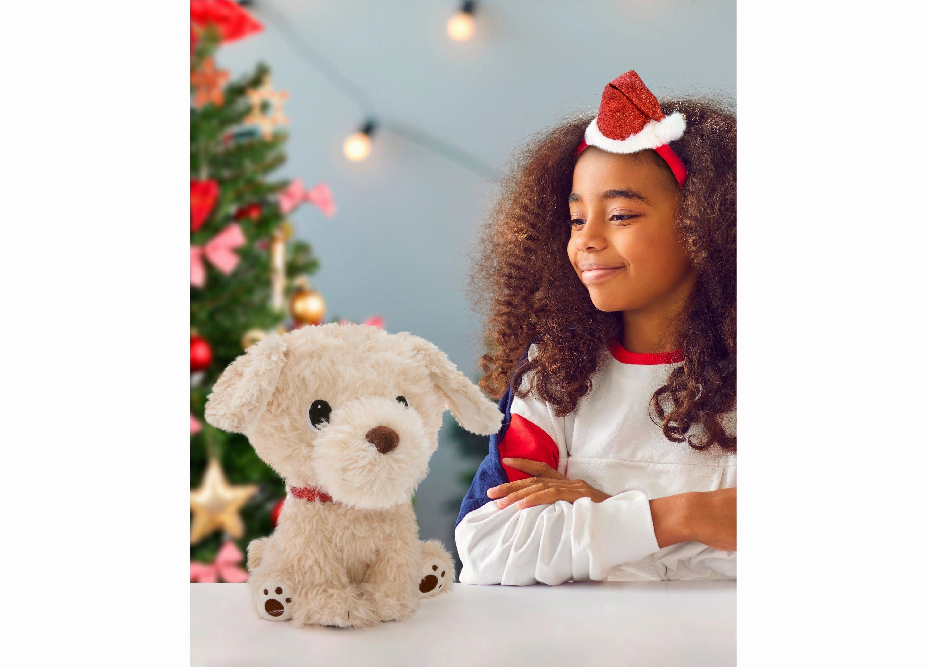 Geoffrey's Toy Box 10 inch Golden Retriever Plush with Festive Christmas Hat