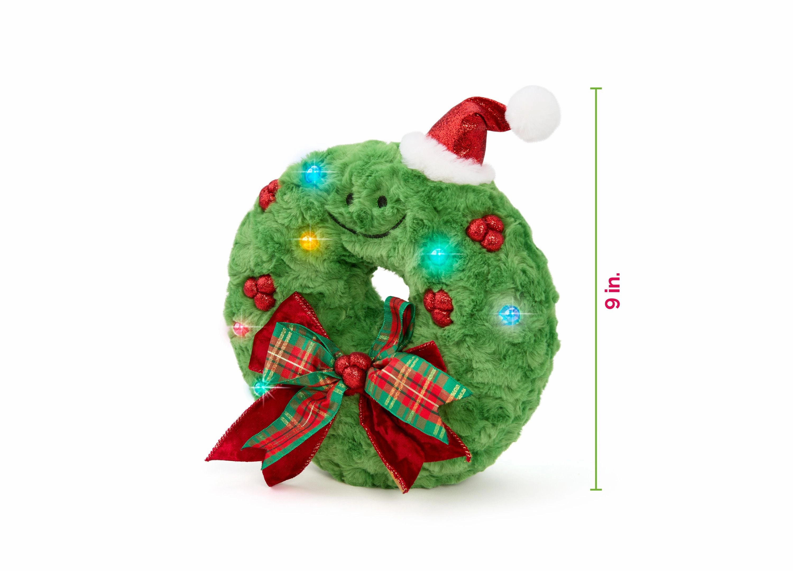 Geoffrey's Toy Box Star Brights 12" LED Light-Up Plush Holiday Wreath