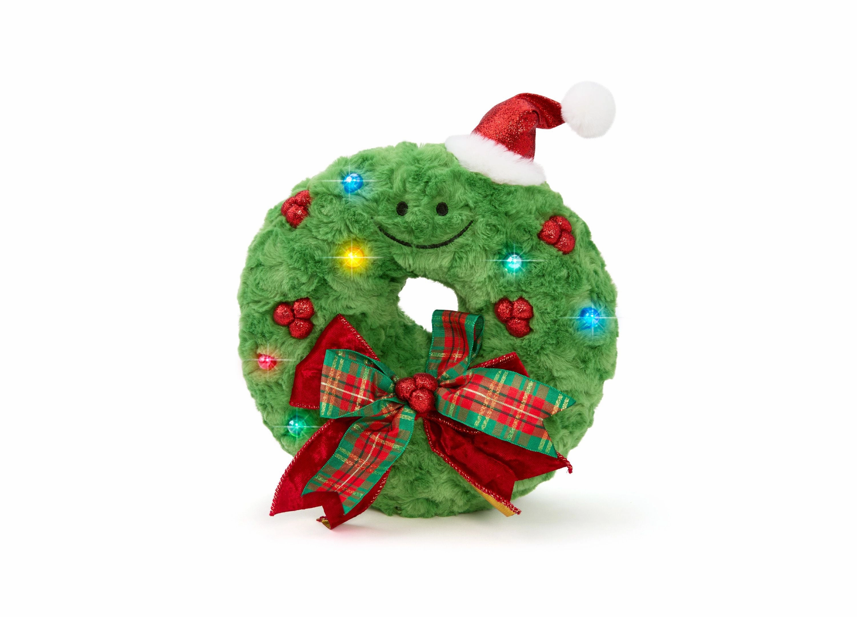 Geoffrey's Toy Box Star Brights 12" LED Light-Up Plush Holiday Wreath