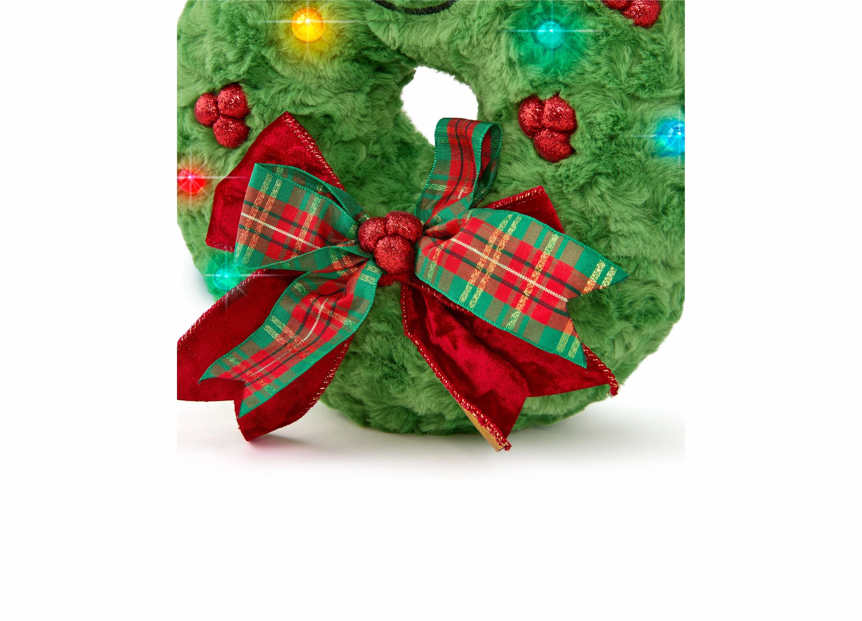 Geoffrey's Toy Box Star Brights 12" LED Light-Up Plush Holiday Wreath