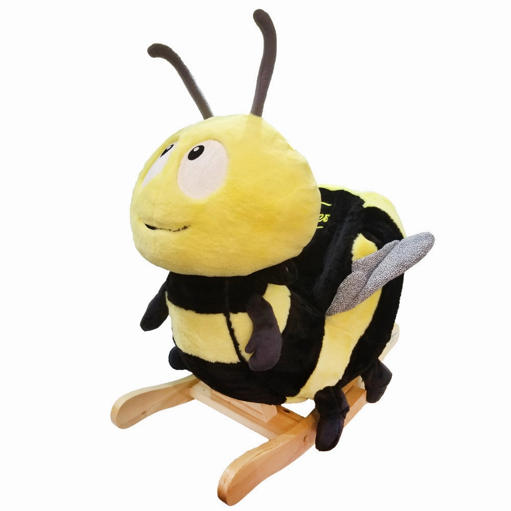 Gerardo's Toys Little Rockers Bee - Plush Wooden Ride-On Rocker