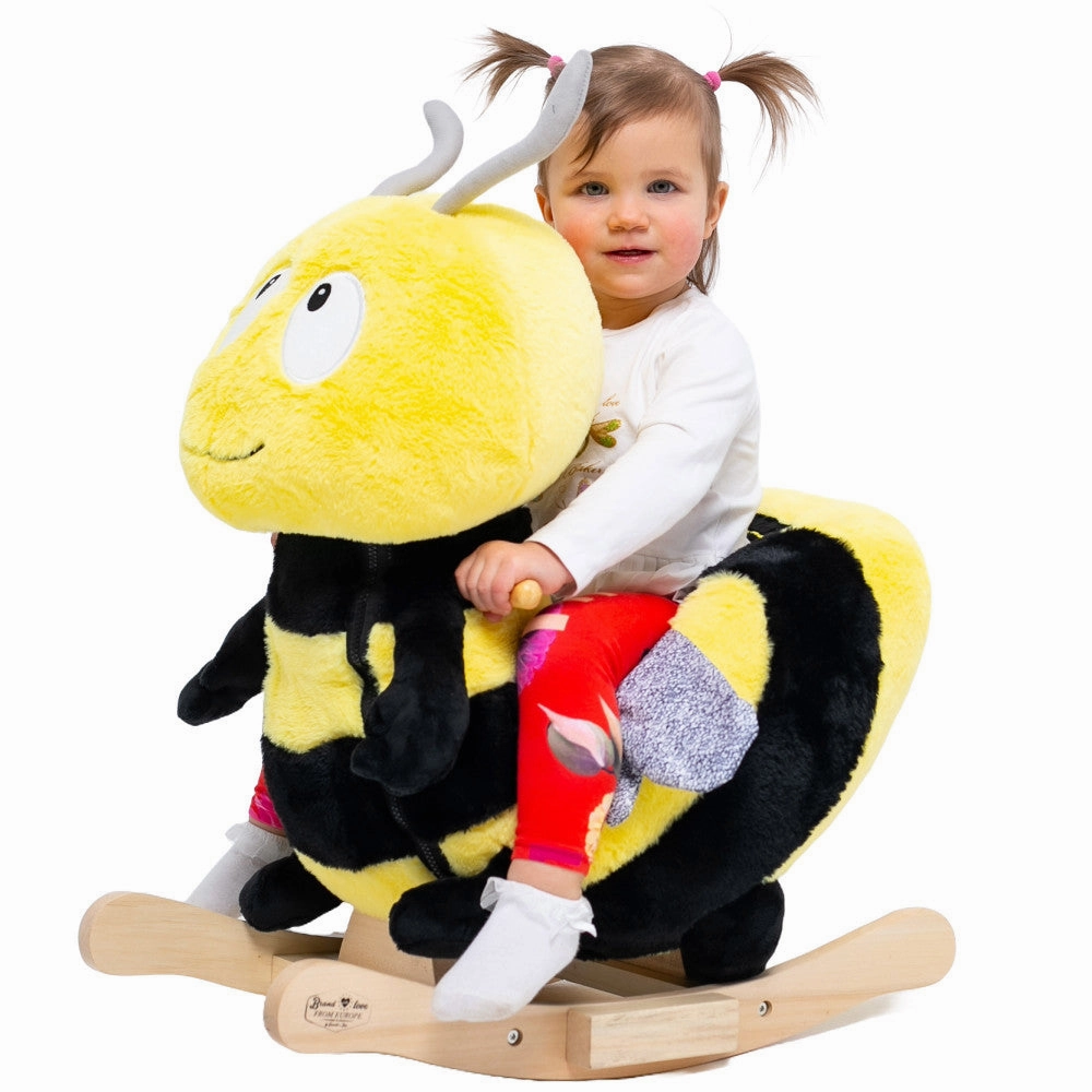 Gerardo's Toys Little Rockers Bee - Plush Wooden Ride-On Rocker