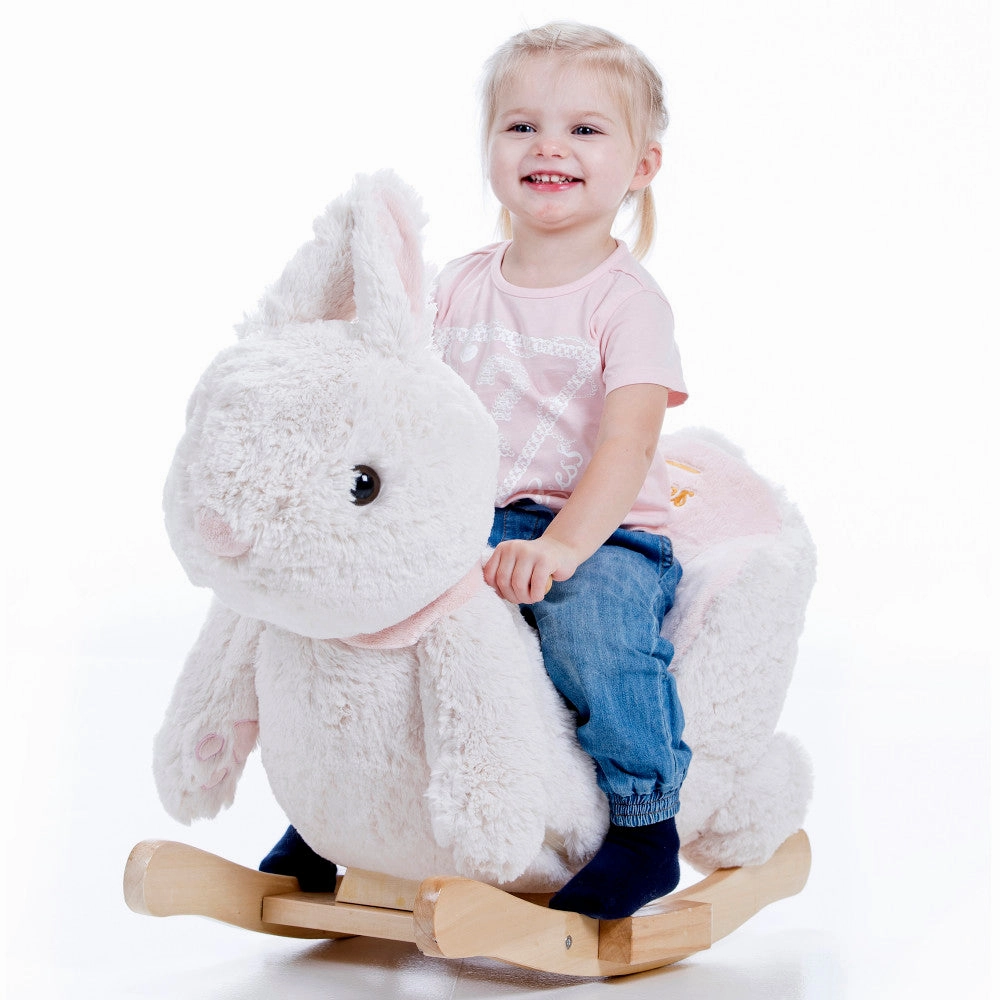 Gerardo's Toys: Little Rockers Bunny - Wooden Plush Ride-On Rocking Animal Toy