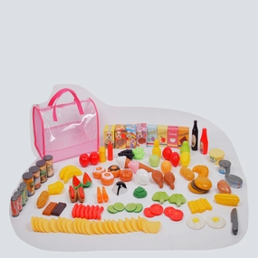 Gi-Go Toy 120-Piece Play Food Set with Carry Bag - Multicolor