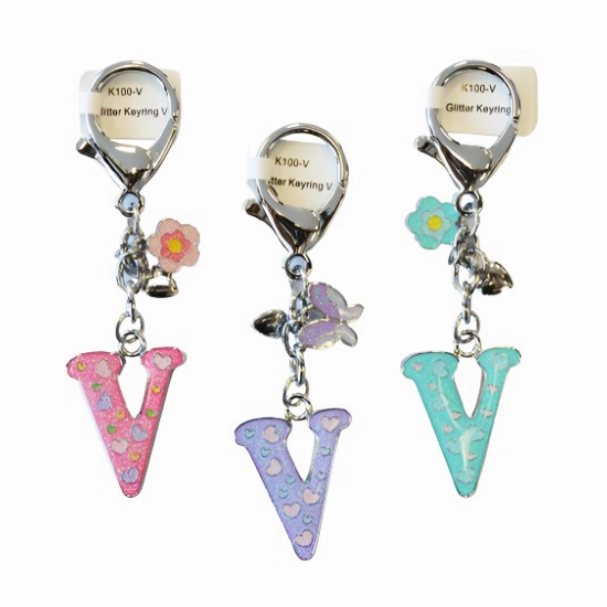 Glitter Letter Keyring