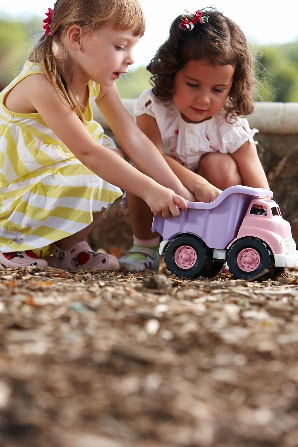 Green Toys Eco-Friendly Pink Dump Truck for Toddlers, Made from Recycled Plastic