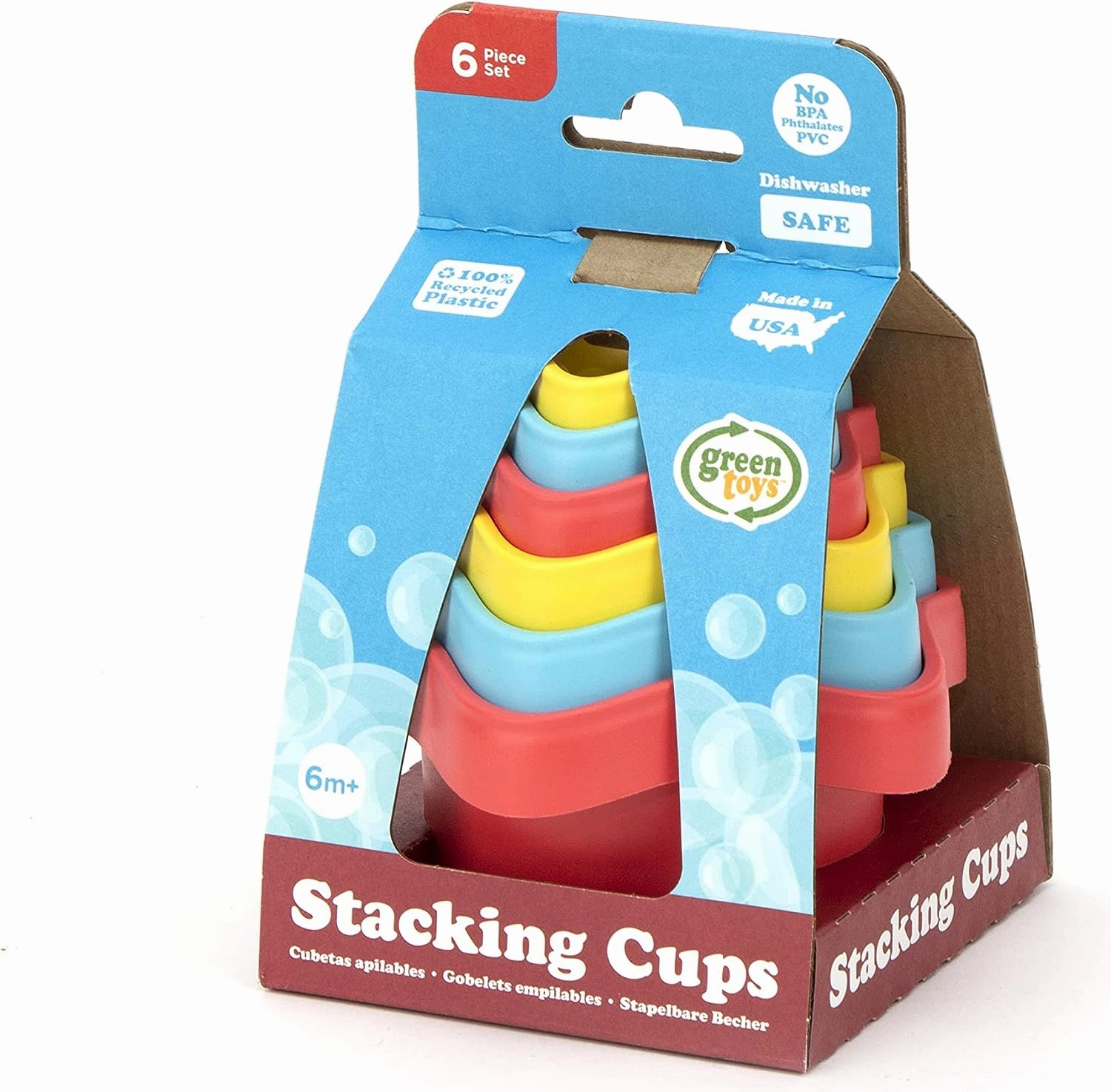 Green Toys Eco-Friendly Stacking Cups  Purple/Blue/Green Bath Toy