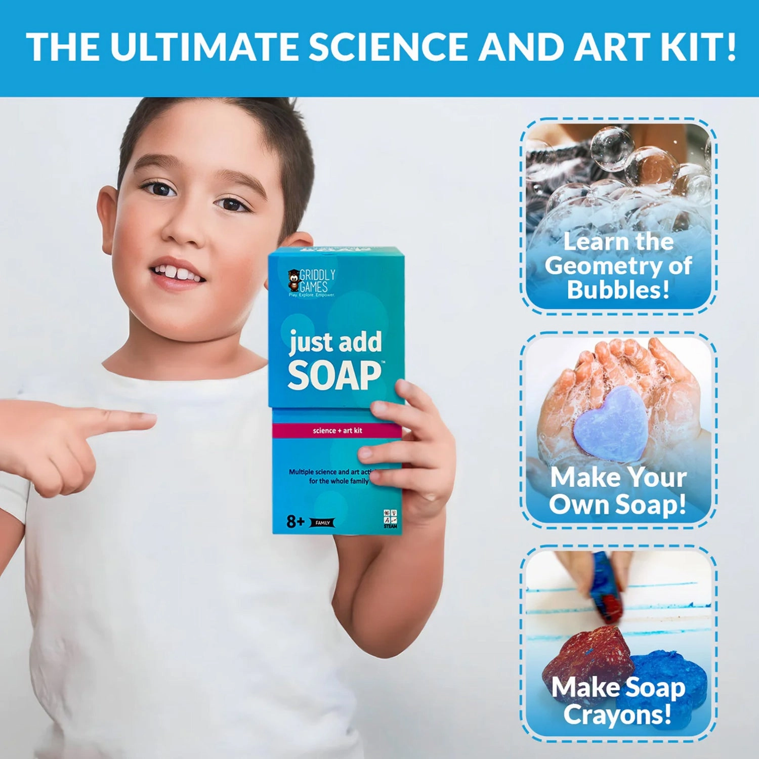Griddly Kids Just Add Soap Science and Art Exploration Kit