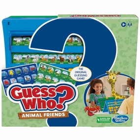 Guess Who? Animal Friends Board Game for Kids Ages 6 , Guess Who? Game with Animals, Includes 2 Double-Sided Animal Sheets