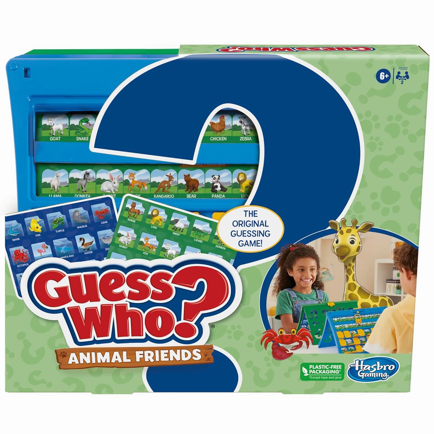 Guess Who? Animal Friends Board Game for Kids Ages 6 , Guess Who? Game with Animals, Includes 2 Double-Sided Animal Sheets